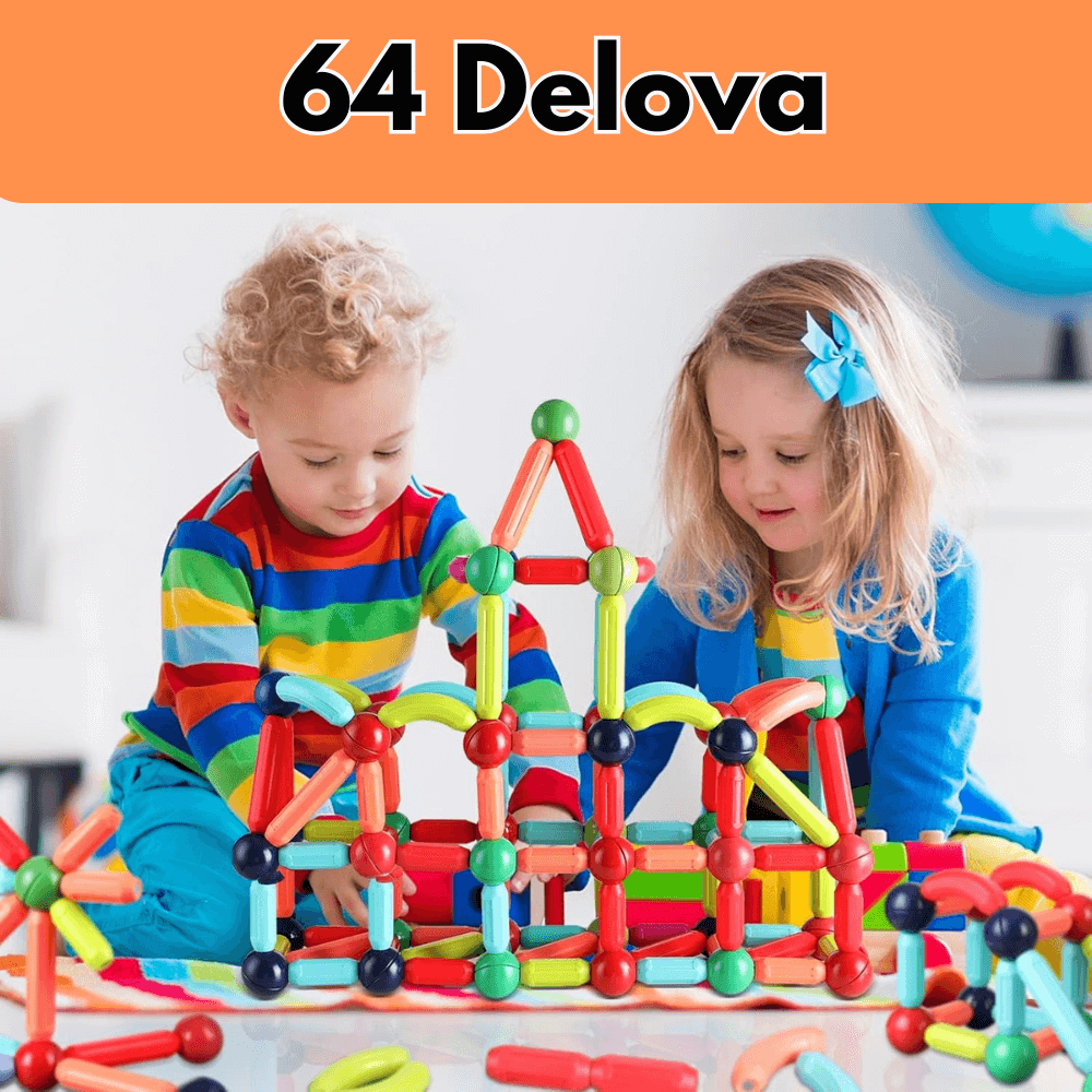 Magnetni set štapića i kugli - 64 Delova