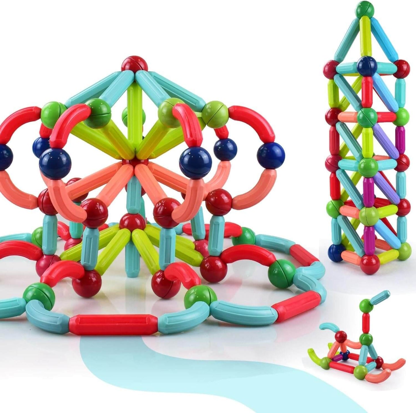 Magnetni set štapića i kugli - 64 Delova